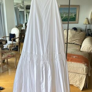 Banana Republic white poplin midi length dress